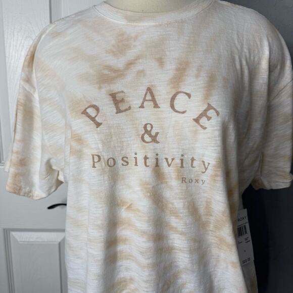 Roxy Juniors Spiral Tie Dye Tee Graphic Tee, Peace and Positivity Shirt, S/P - Picture 3 of 7